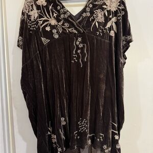Johnny Was Chocolate Velvet Tunic Dress